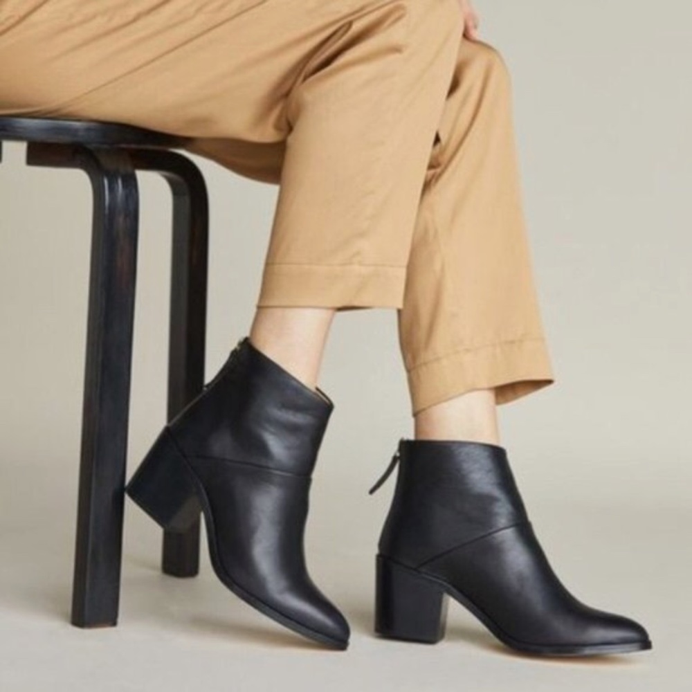 NEW NISOLO Dari LEATHER Ankle Boot Black 7